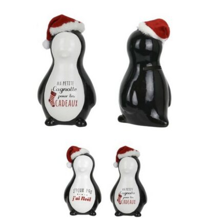 Pack de 6 (soit 2,20€ unité) Tirelires Pingouin de Noël