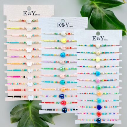 Mélange de 36 (0,95€ unité) : Bracelets en Cordes et perle - Collection SOL24