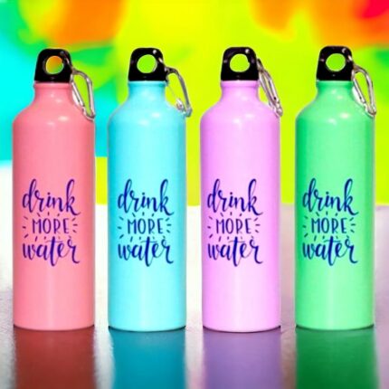 Lot de 12 bouteilles aluminium DRINK MORE WATER 750ML (soit 4,48€ unité)