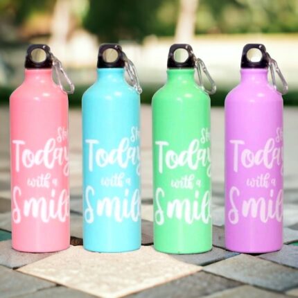 Lot de 12 bouteilles aluminium TODAY WITH SMILE 750ML (soit 4,48€ unité)