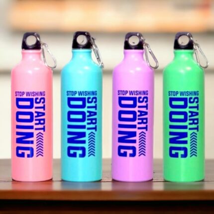 Lot de 12 bouteilles aluminium STOP WISHING-START DOING 750ML (soit 4,48€ unité)