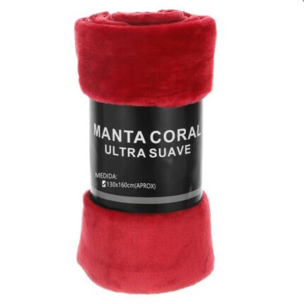 Lot de 5 (6.70€ pièce) : Plaid rouge confort premium 130X160cm