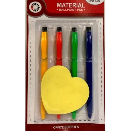 Lot de 6 paquets de 4 stylos avec post-it "COEUR" (0,65€ le paquet)