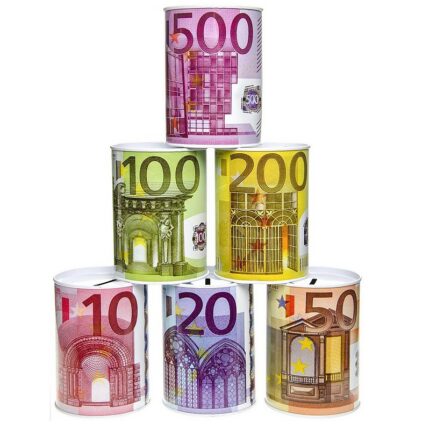 Lot de 20 (0,65€ pièce) : Tirelire Euro 17X10cm
