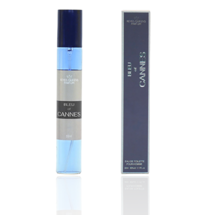 Lot de 10 (Soit 2,20€ pièce) : Eau de toilette générique homme Bleu of Cannes - Reyes Queens 33ml