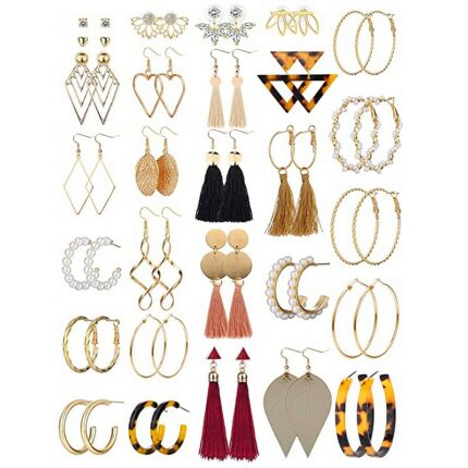 Pack éco – Mélange varié de 20 : Paire de boucles d'oreilles (soit 0,84€ pièce)