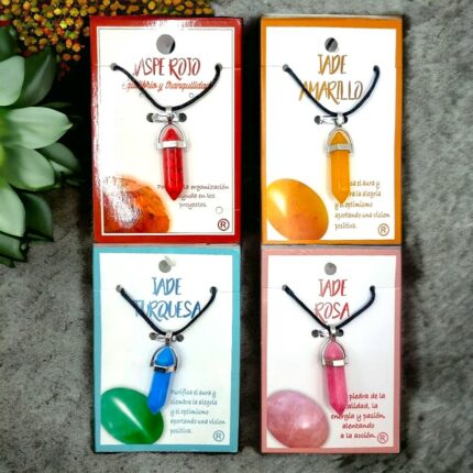 Lot de 30 (1,50€ pièce) : Mélange de Colliers Esotériques pierre, Bonheur, Amour, Chance etc...