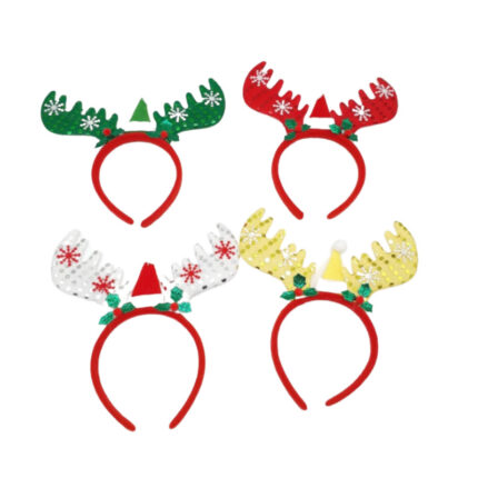 Lot de 12 (soit 0,78€ unité) Serre-Têtes Rennes Noël