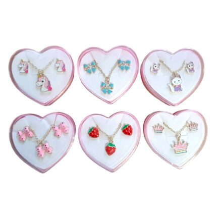Lot de 6 (soit 1,40€ l'unité) Sets collier + boucles d'oreilles Enfant