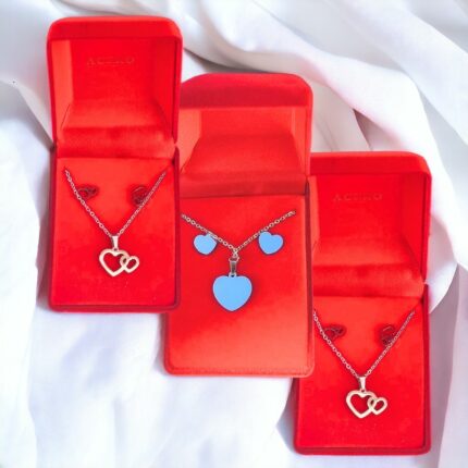 Lot de 3 Coffrets (3€ unité) : Collier et Boucles d'oreilles - Collection Acier Inoxydable Argentée