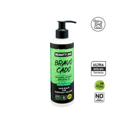 BAUME CAPILLAIRE VOLUME - AVOCAT, NOIX DE COCO ET OLIVE - Beauty Jar, 250ml