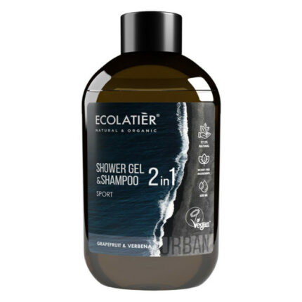 GEL DOUCHE ET SHAMPOING 2 EN 1 SPORT PAMPLEMOUSSE ET VERVEINE - Ecolatier, 600ml
