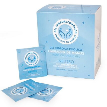 SACHET UNIDOSE GEL HYDROALCOOLIQUE - BOÎTE DE 100 UNITÉS - Bubbles & Colors, 3ml